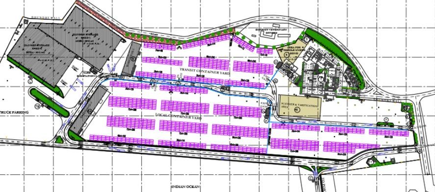 Container yard layout diagram