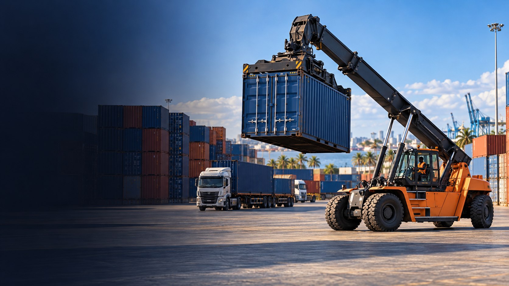 Import and export container handling at the depot